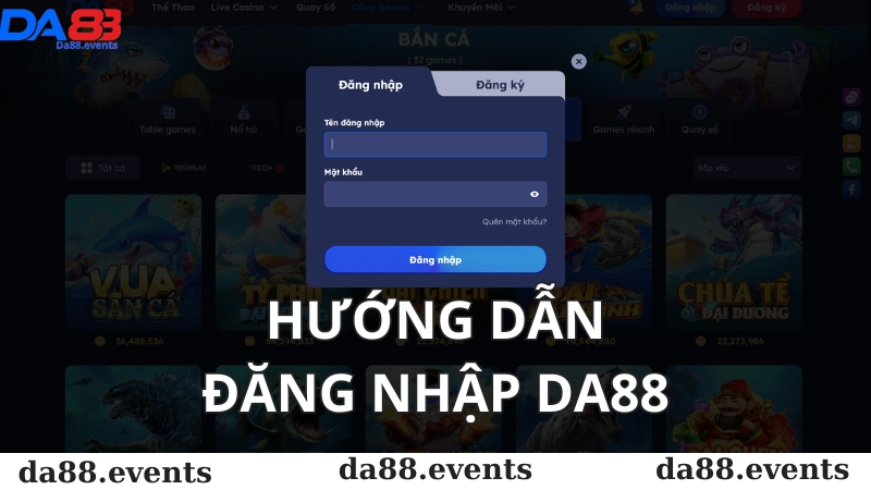 Hướng dẫn đăng nhập Da88